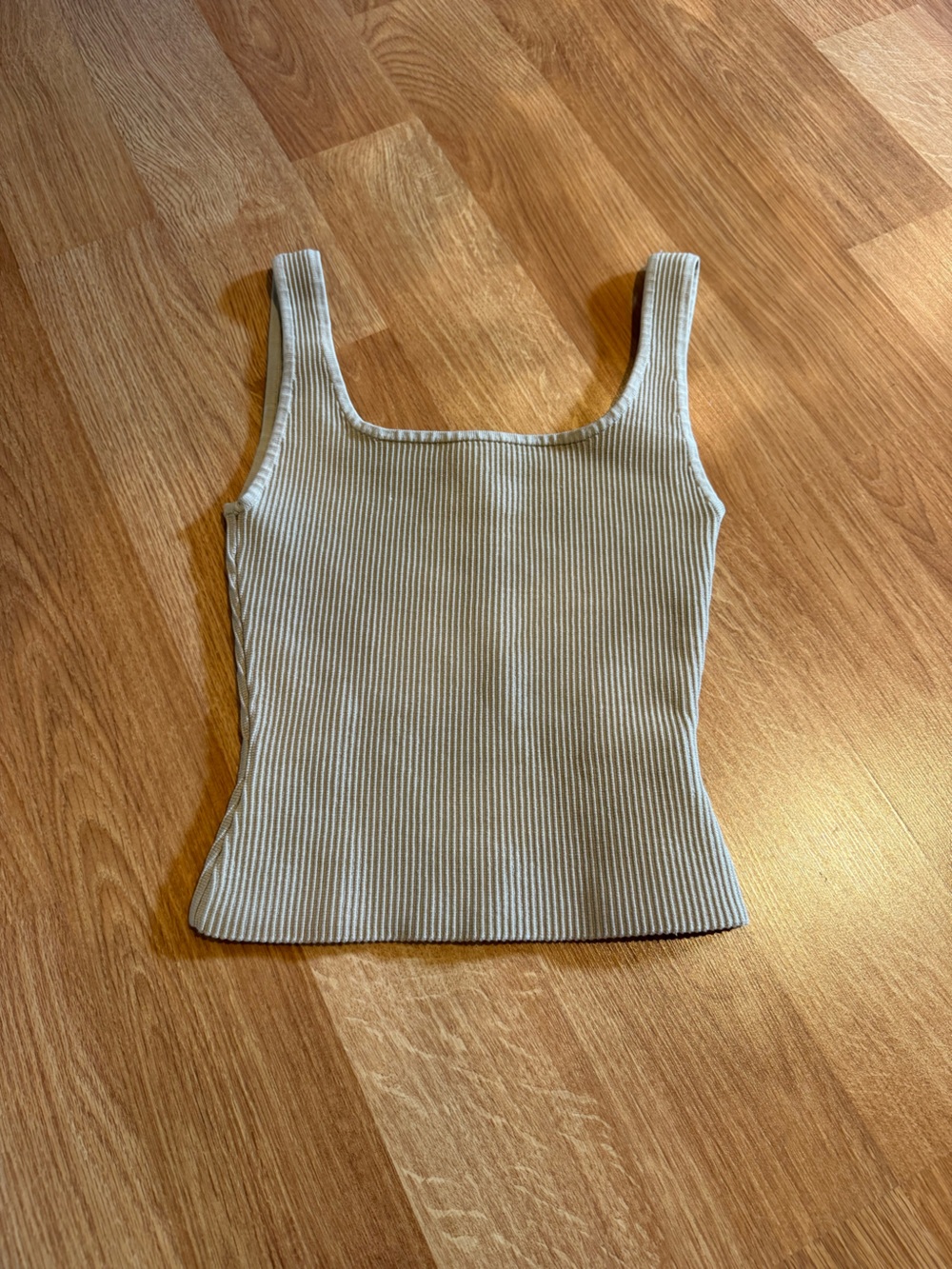 Aritzia Babaton Sculpt Knit Tank Light Beige